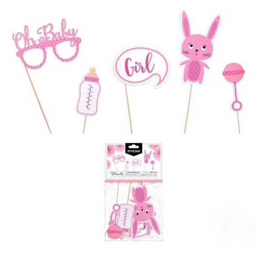 PhotoBooth Props Baby Girl (5 τεμ) PhotoBooth Props Baby Girl (5 τεμ)