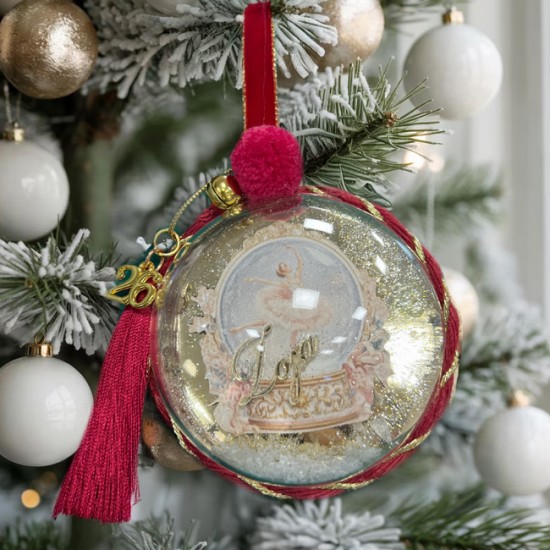 Χριστουγεννιάτικο Στολίδι Στρογγυλό 3D – Μπαλαρίνα Με Όνομα