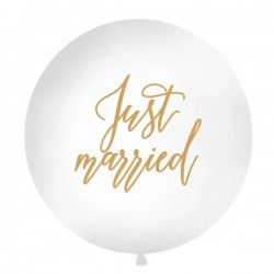 Μπαλόνι Λάτεξ 40" Τεράστιο Just Married Λευκό