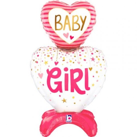 Μπαλόνι Foil 28″ Μπαλόνι Καρδιές Baby Girl – The Standups Μπαλόνι Foil 28″ Μπαλόνι Καρδιές Baby Girl – The Standups