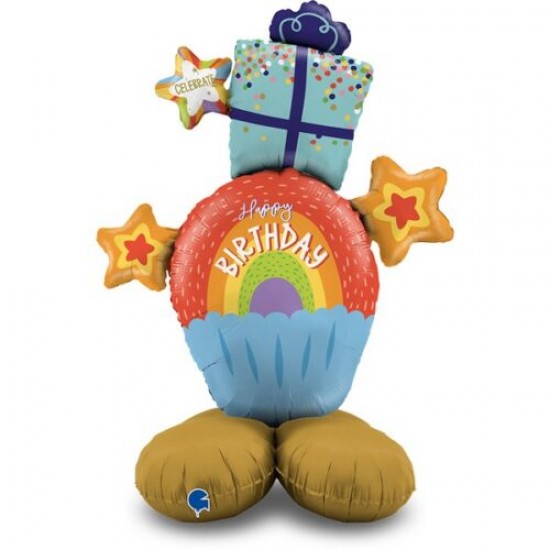 Μπαλόνι Foil 47″ Rainbow Cupcake The Standups Μπαλόνι Foil 47″ Rainbow Cupcake The Standups