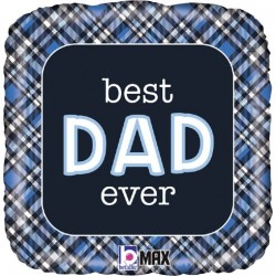 Μπαλόνι Foil 18″ Τετράγωνο Best Dad Ever Καρό