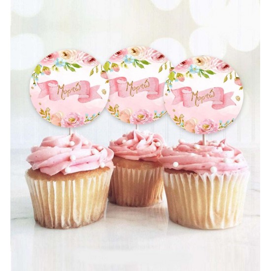 Topper Cupcake Φλοράλ (6 τεμ) Topper Cupcake Φλοράλ (6 τεμ)