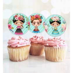 Topper Cupcake Frida Kahlo (6 τεμ)