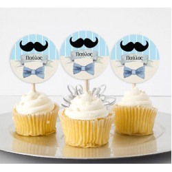 Topper Cupcake Little Man (6 τεμ)