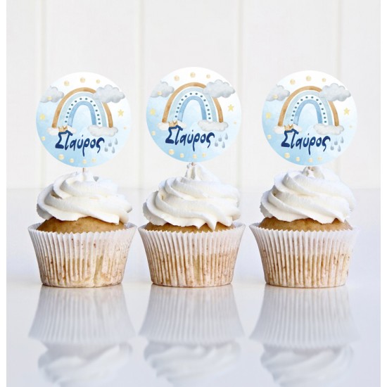 Topper Cupcake Ουράνιο Τόξο αγόρι (6 τεμ) Topper Cupcake Ουράνιο Τόξο αγόρι (6 τεμ)