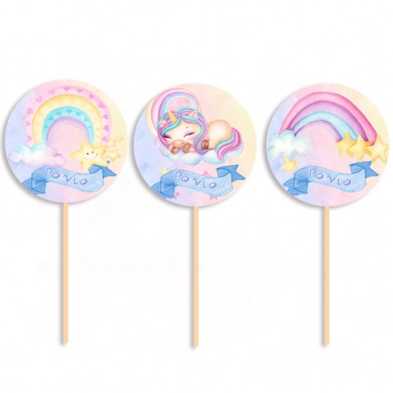 Topper Cupcake Ουράνιο Τόξο Μονόκερος (6 τεμ) Topper Cupcake Ουράνιο Τόξο Μονόκερος (6 τεμ)