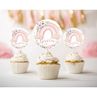 Topper Cupcake Ουράνιο Τόξο Κορίτσι (6 τεμ)
