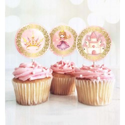 Topper Cupcake Πριγκίπισσα (8 τεμ)
