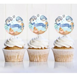 Topper Cupcake Θάλασσα (6 τεμ)