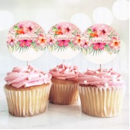 Topper Cupcake – Tropical Ιβίσκος (6 τεμ)