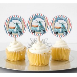 Topper Cupcake Βέσπα (6 τεμ)