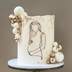 Topper Τούρτας Για Gender Reveal - Χρυσό