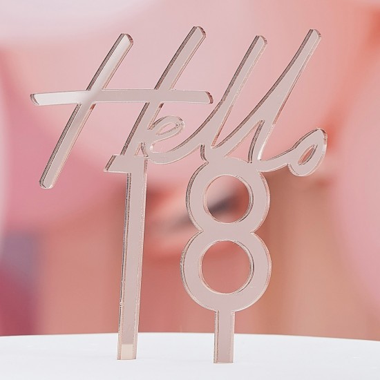 Topper Tούρτας “Hello 18” Rosegold Topper Tούρτας “Hello 18” Rosegold