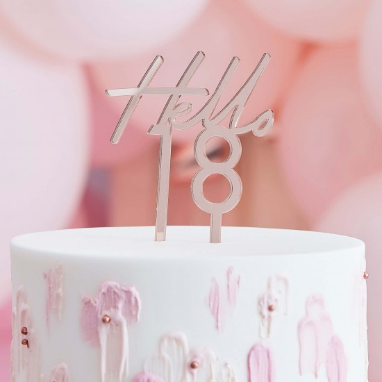 Topper Tούρτας “Hello 18” Rosegold Topper Tούρτας “Hello 18” Rosegold