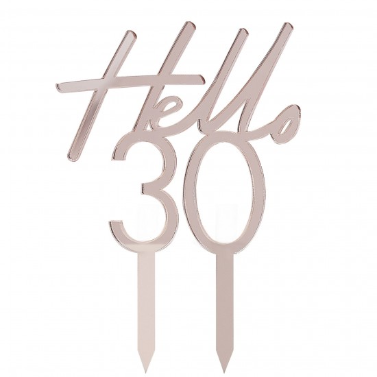 Topper τούρτας “Hello 30” Rosegold Topper τούρτας “Hello 30” Rosegold