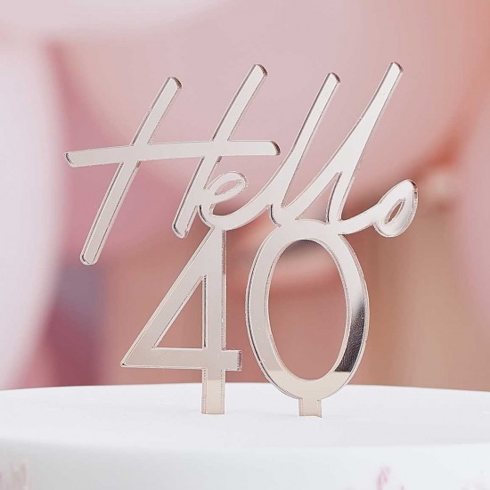 Topper τούρτας “Hello 40” Rosegold Topper τούρτας “Hello 40” Rosegold