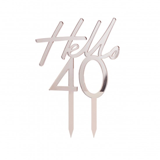 Topper τούρτας “Hello 40” Rosegold Topper τούρτας “Hello 40” Rosegold