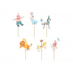 Toppers για Cupcakes Τσίρκο (6 τεμ)
