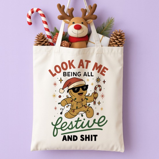 Τσάντα Χριστουγεννιάτικη Χιουμοριστική – Look at Me