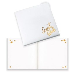 Βιβλίο Ευχών “Guest Book” με χρυσά γράμματα