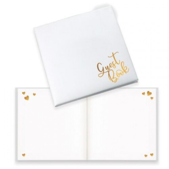 Βιβλίο Ευχών “Guest Book” με χρυσά γράμματα Βιβλίο Ευχών “Guest Book” με χρυσά γράμματα