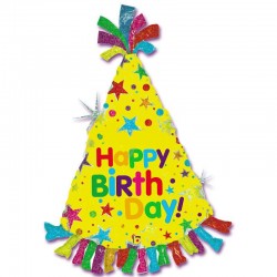 Μπαλόνι Foil 34" Καπέλο Πάρτυ Happy Birthday