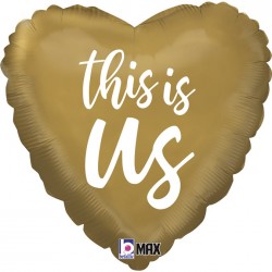 Μπαλόνι Foil 18" Χρυσή Καρδιά "This is us"
