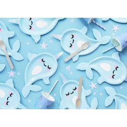 Πιάτα Μεγάλα Θαλάσσιος Μονόκερος Narwhal (6 τεμ)