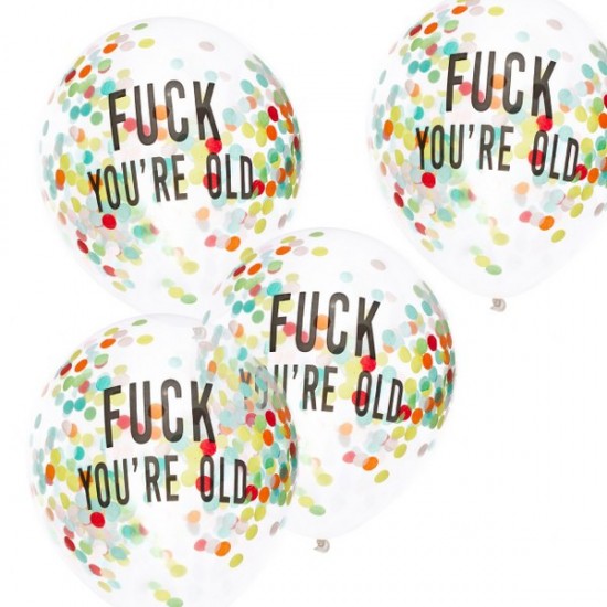 Μπαλόνια Λάτεξ 12" Με Κομφετί F*ck You're Old (5 τεμ) Μπαλόνια Λάτεξ 12" Με Κομφετί F*ck You're Old (5 τεμ)