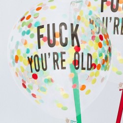 Μπαλόνια Λάτεξ 12" Με Κομφετί F*ck You're Old (5 τεμ)