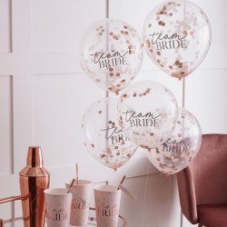 Μπαλόνια Λάτεξ 12" Με Κομφετί "Team Bride" (5 τεμ)