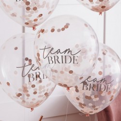 Μπαλόνια Λάτεξ 12" Με Κομφετί "Team Bride" (5 τεμ)