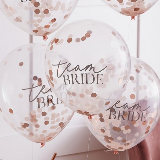 Μπαλόνια Λάτεξ 12" Με Κομφετί "Team Bride" (5 τεμ) Μπαλόνια Λάτεξ 12" Με Κομφετί "Team Bride" (5 τεμ)