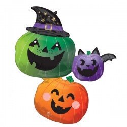 Μπαλόνι Foil 32" Halloween - Πολύχρωμες Κολοκύθες