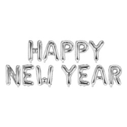Μπαλόνι Foil Φράση 'Happy New Year' Ασημί