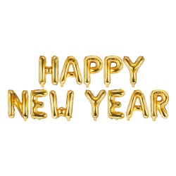 Μπαλόνι Foil Φράση 'Happy New Year' Χρυσό