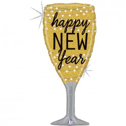 Μπαλόνι Foil 37" Ποτήρι Σαμπάνιας Happy New Year