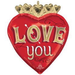 Μπαλόνι Foil 23" Καρδιά Με Κορώνα Just My Type Love You