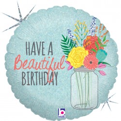 Μπαλόνι Foil 18" Beautiful Birthday φλοράλ