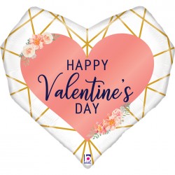 Μπαλόνι Foil 24" Καρδιά Geo Valentine