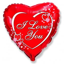 Μπαλόνι Foil 18" Κόκκινη Καρδιά με πλαίσιο I Love you