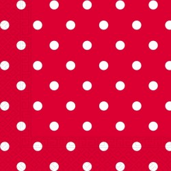 Χαρτοπετσέτες Μεγάλες Red Dots 33x33