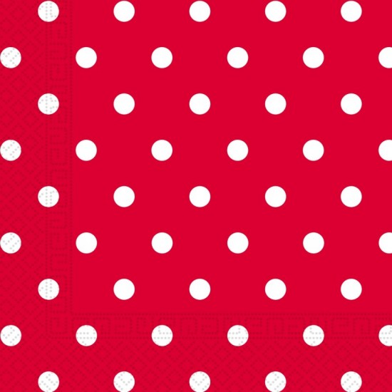 Χαρτοπετσέτες Μεγάλες Red Dots 33x33 Χαρτοπετσέτες Μεγάλες Red Dots 33x33