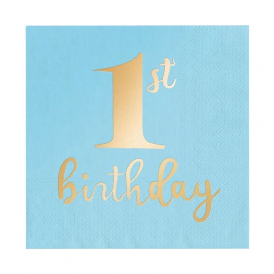 Χαρτοπετσέτες Μεγάλες Γαλάζιες 1st Birthday (10 τεμ) Χαρτοπετσέτες Μεγάλες Γαλάζιες 1st Birthday (10 τεμ)