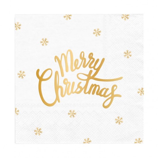 Χαρτοπετσέτες Μεγάλες Άσπρες Merry Christmas (10 τεμ) Χαρτοπετσέτες Μεγάλες Άσπρες Merry Christmas (10 τεμ)