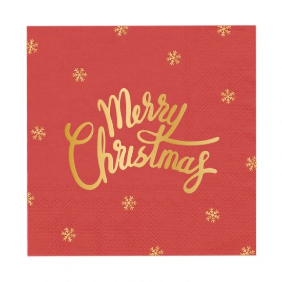 Χαρτοπετσέτες Μεγάλες Κόκκινες Merry Christmas (10 τεμ) Χαρτοπετσέτες Μεγάλες Κόκκινες Merry Christmas (10 τεμ)