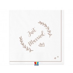 Χαρτοπετσέτες Μεγάλες Για Γάμο Just Married / 20 τμχ