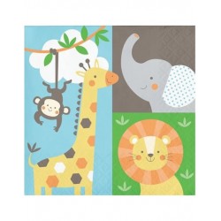 Xαρτοπετσέτες Mικρές "Jungle Animals" 25x25 cm Creative Converting (16 τεμάχια)