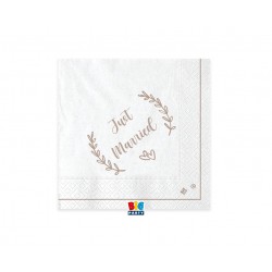 Χαρτοπετσέτες Μικρές Για Γάμο Just Married/ 20 τμχ